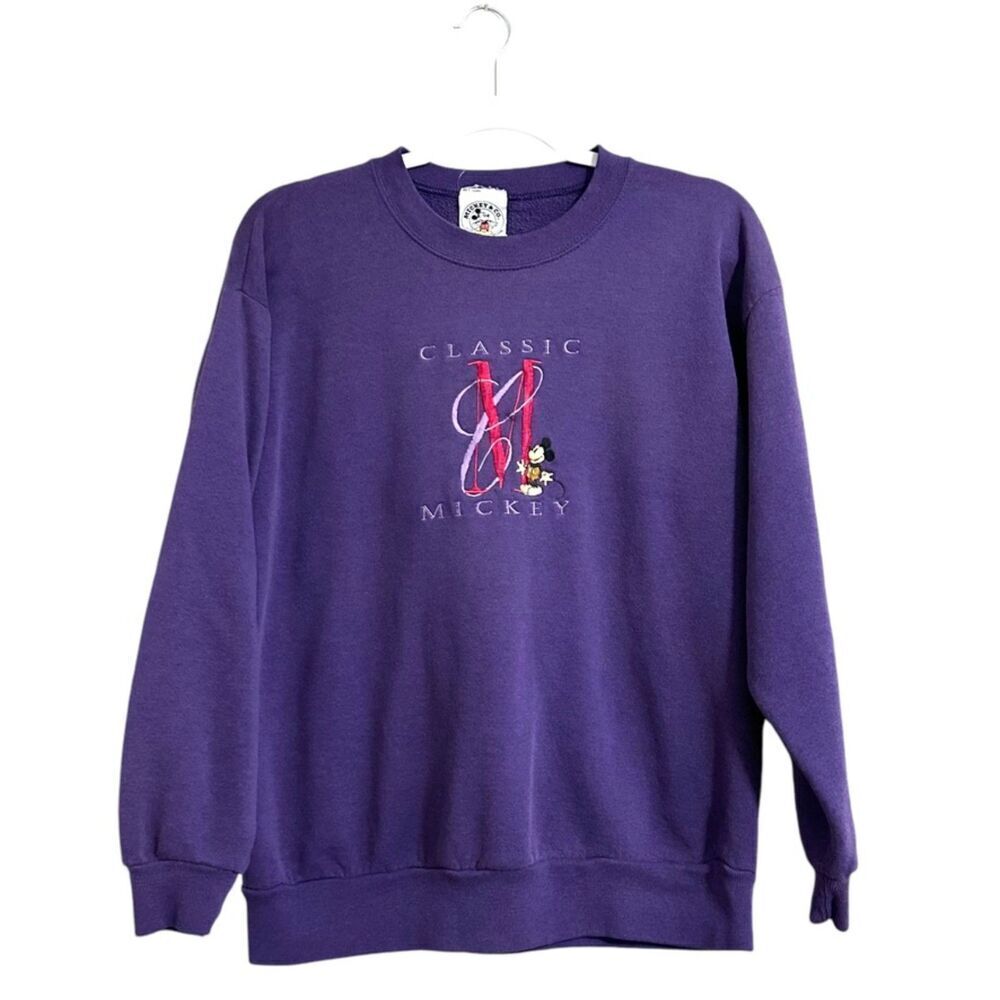 Vintage‎ 90's Disney Mickey Crewneck Sweat Shirt Women's L Purple Casual